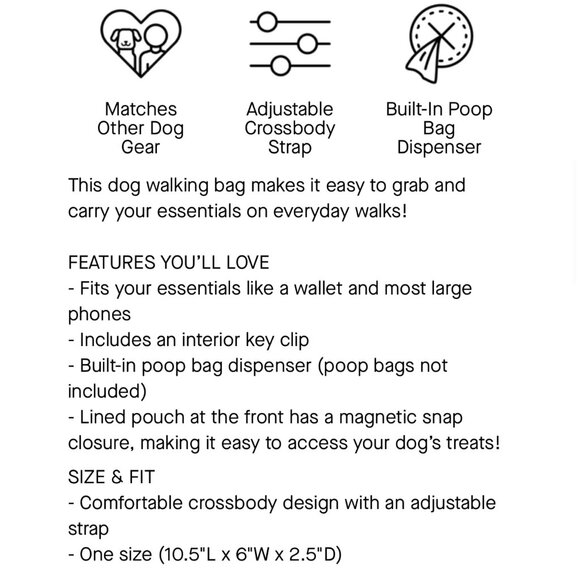 NWT Canada Pooch Walking Dog Bag, Waterproof Odor Resistant Collar & Leash‎ Set - Picture 3 of 7